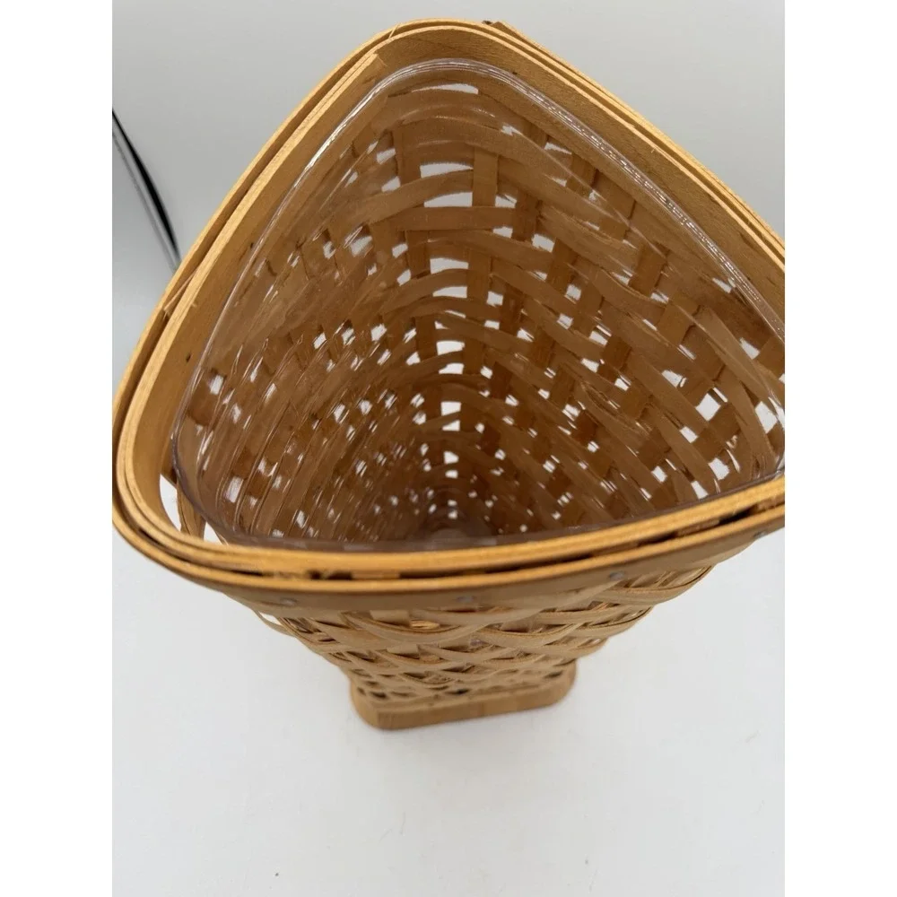 Longaberger 2005 Heartwood Vase Basket Combo 🧺🌿 – Basket & Protector